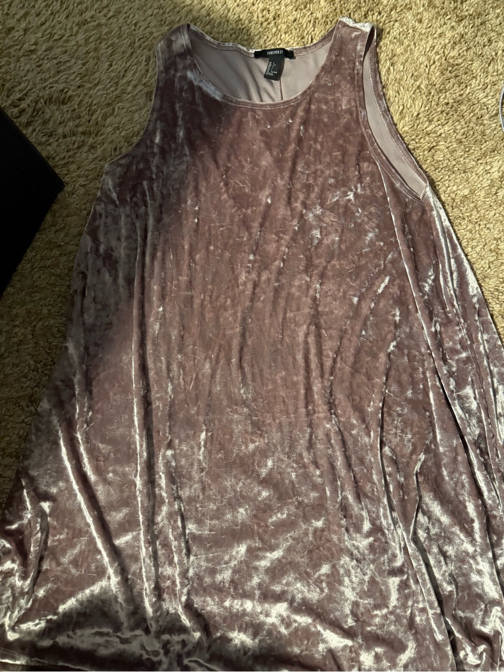 Forever 21 Dusty Mauve Velvet Tank Dress